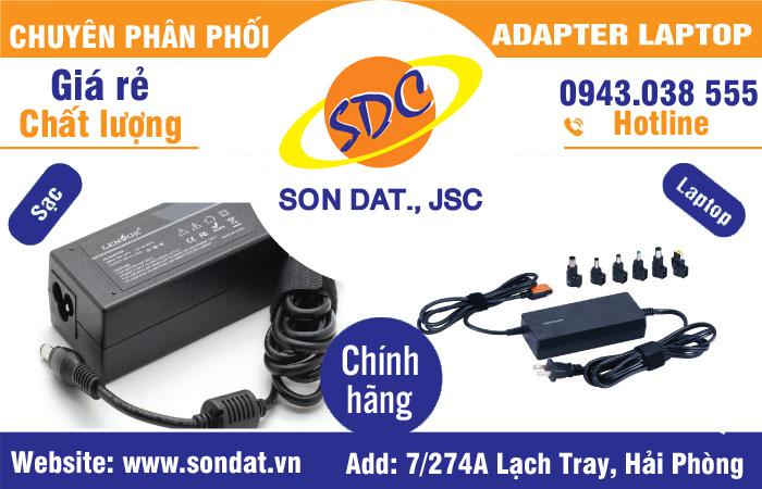 Sạc laptop chính hãng, giá rẻ tại Sơn Đạt.,JSC