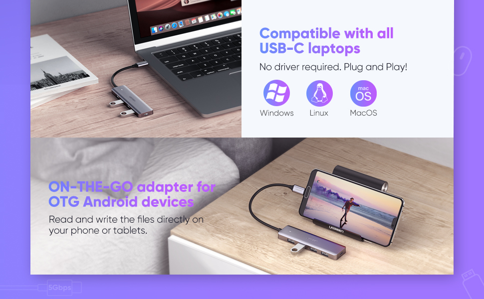 Bộ chia Usb-C sang 4 Usb Ugreen 70336 uy tín, chất lượng tại Sơn Đạt.,JSC