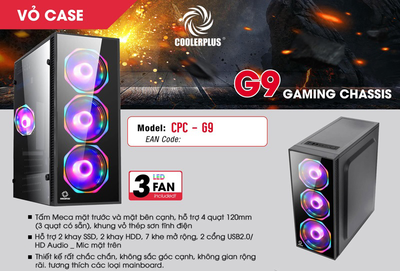 Case Coolerplus CPC G09 chính hãng, giá tốt tại Hải Phòng