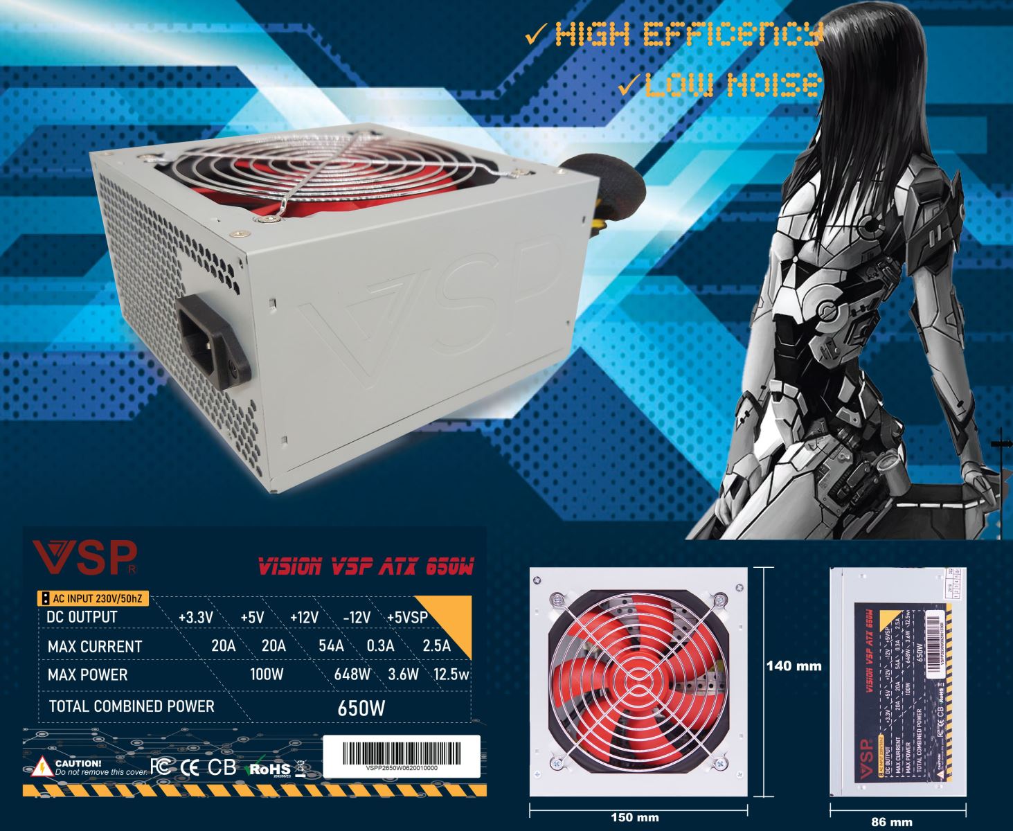 Power VSP 650W chính hãng, giá rẻ tại Sơn Đạt.,JSC