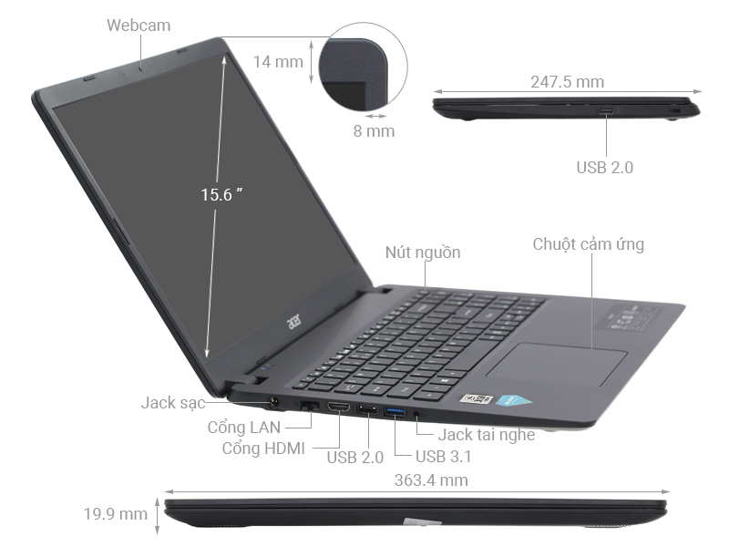 Acer Aspire 3 A315-57G-32QP chính hãng, giá rẻ tại Hải Phòng
