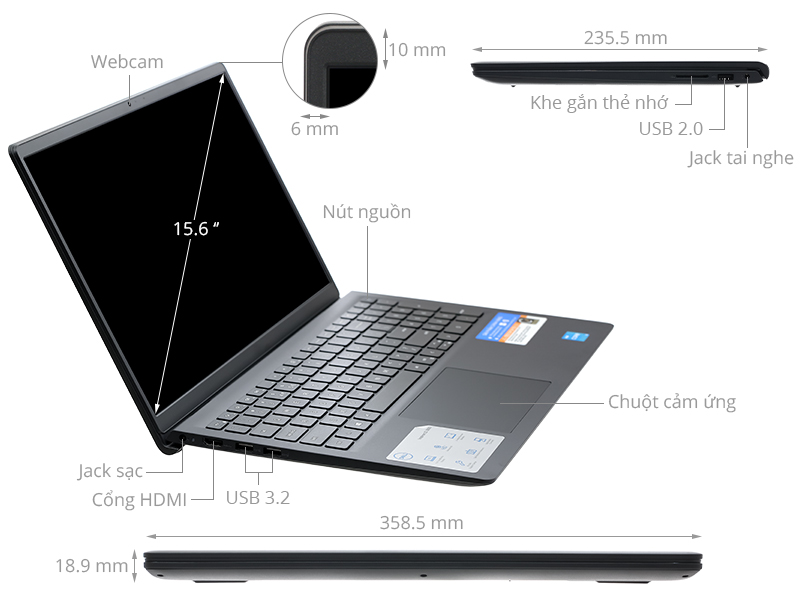 Dell Inspiron 3511 P112F001CBL chính hãng, giá tốt tại Hải Phòng