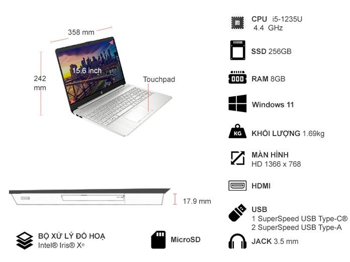 HP 15S FQ5081 K7A1PA chính hãng, giá tốt Hải Phòng
