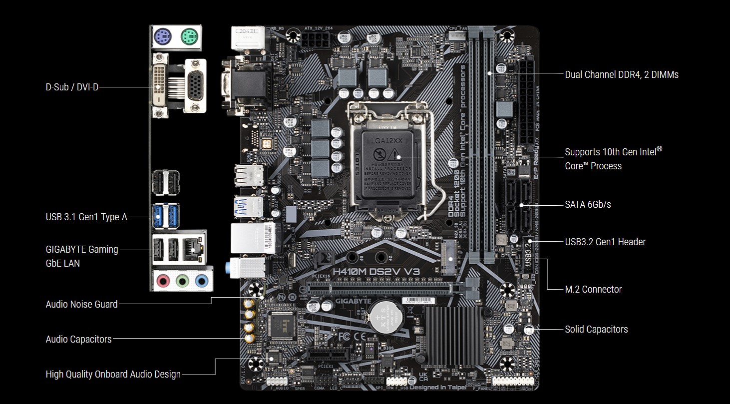 Mainboard Gigabyte H410M-DS2V-V3 chính hãng, giá tốt tại Sơn Đạt.,JSC