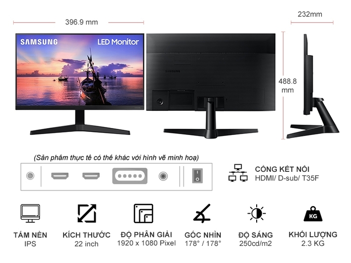 Monitor Samsung 22-inch F22T350FHE chính hãng, giá tốt tại Sơn Đạt.,JSC
