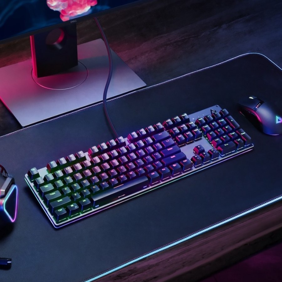 Bàn phím Cơ Aukey KM-G12 có thiết kế bắt bắt với đèn nền RGB có thể tùy chỉnh.