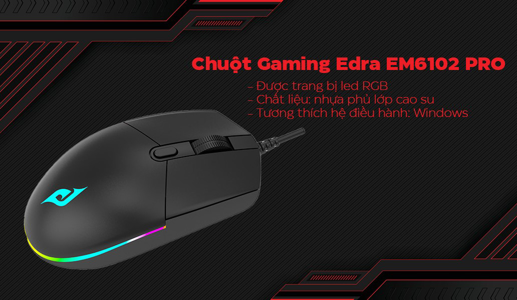 Mouse có dây EDRA EM6102 uy tín, chất lượng tại Sơn Đạt.,JSC