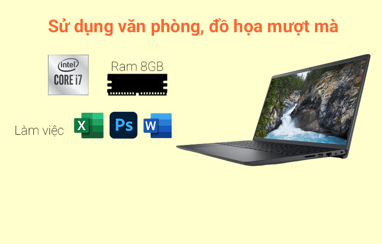 Dell Vostro 3510  bứt phá về sức mạnh với chip Intel Core i7-1165G7