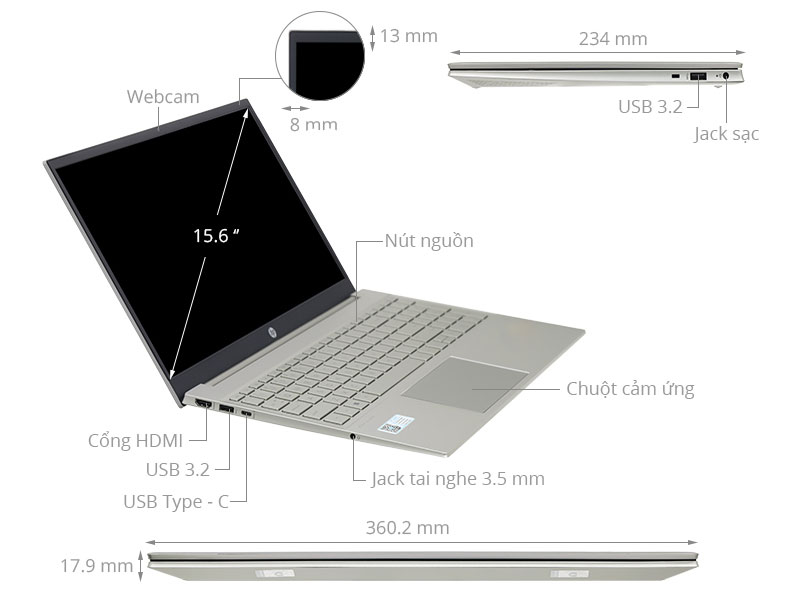 Notebook HP Pavilion 15 eg2035TX chính hãng, giá tốt Hải Phòng