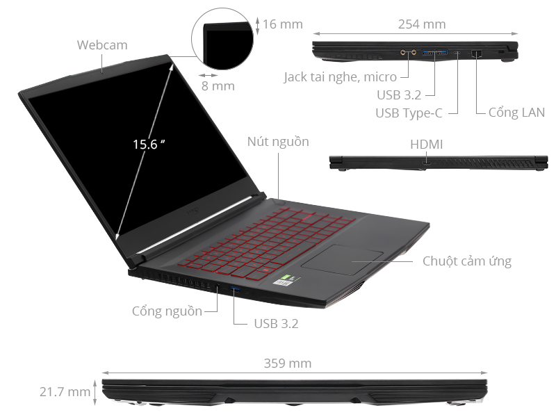 MSI GF63 11UC 1228VN là dòng laptop gaming rất đáng để bạn quan tâm