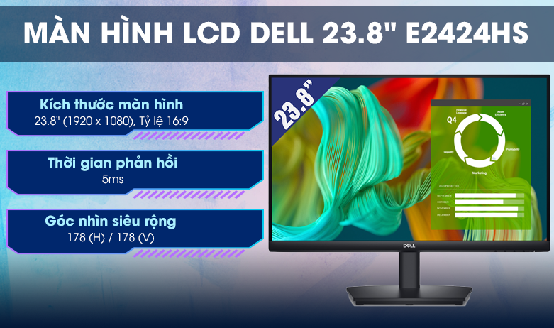 Monitor Dell 23.8-inch E2424HS chính hãng, giá tốt Hải Phòng