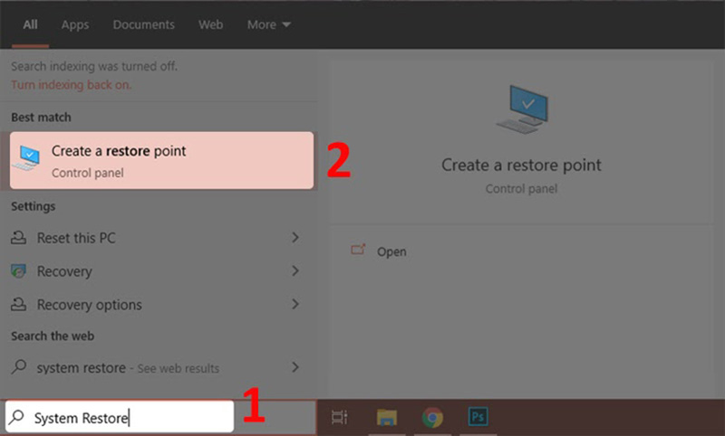 Tắt System Restore