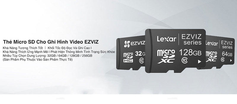 Thẻ nhớ Micro SD Ezviz 64Gb là thẻ nhớ chuyên dụng dành cho máy ảnh và camera an ninh