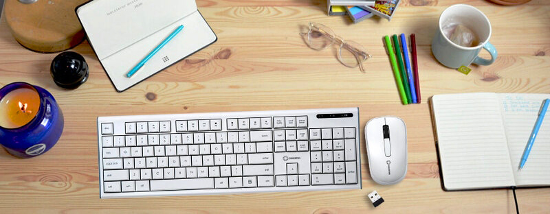 Keyboard + mouse Coolerplus CP-KM150 sở hữu layout full-size quen thuộc được thiết kế gọn gàng