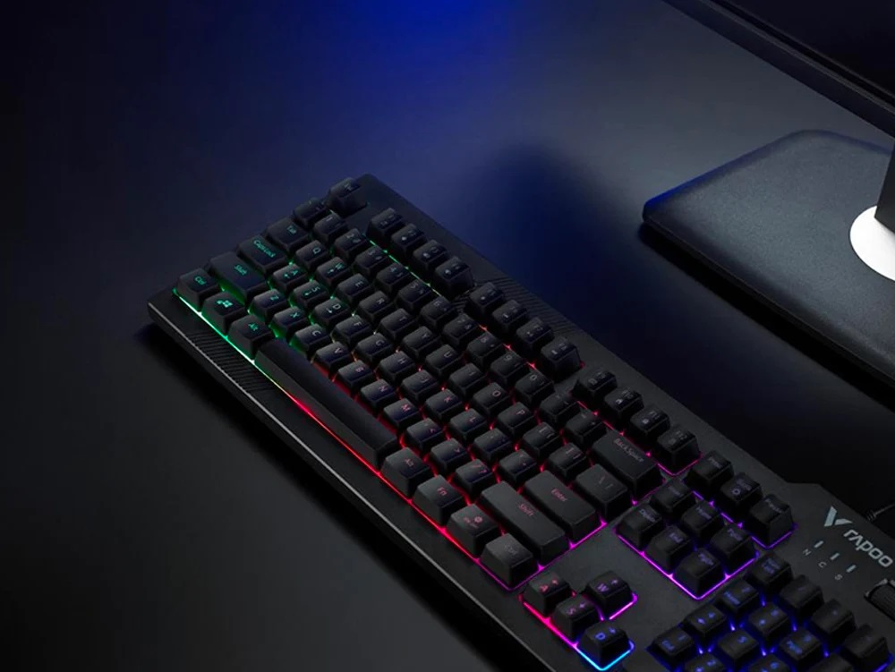 Keyboard PC RapooV50S giả cơ mang một thiết kế full-size cần thiết