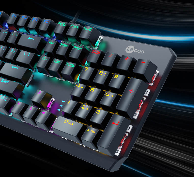 Bàn phím cơ Lecoo Blue Switch GK301 sử dụng bộ keycap được in với công nghệ DoubleShot