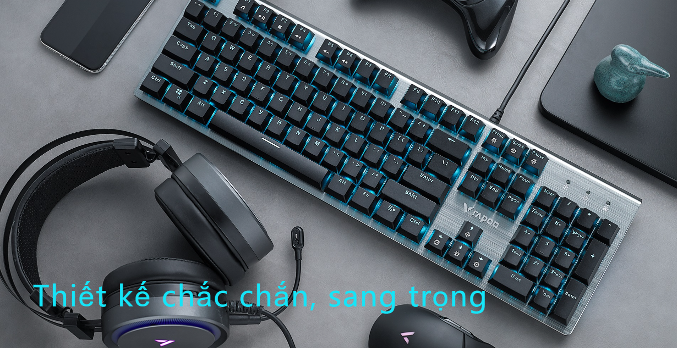 Bàn phím cơ Rapoo V530 còn sở hữu khả năng chống bụi và nước IP68