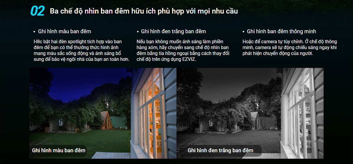 Camera Ezviz CS-H8C-3MP là dòng camera xoay wifi ngoài trời có độ phân giải lên đến 2K 3MP