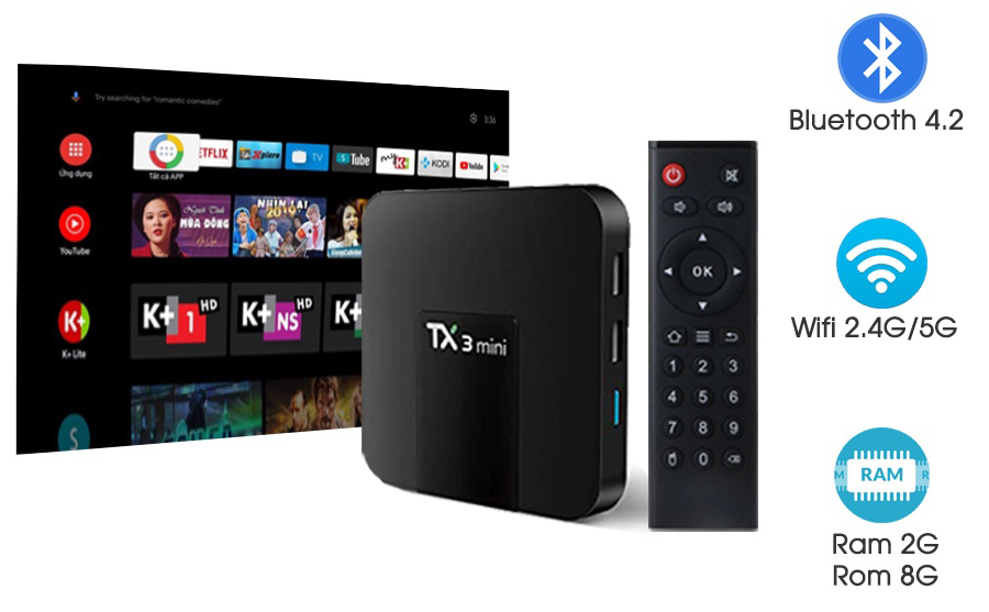 Tivi Box Androi TX3 mini chính hãng, giá tốt Hải Phòng