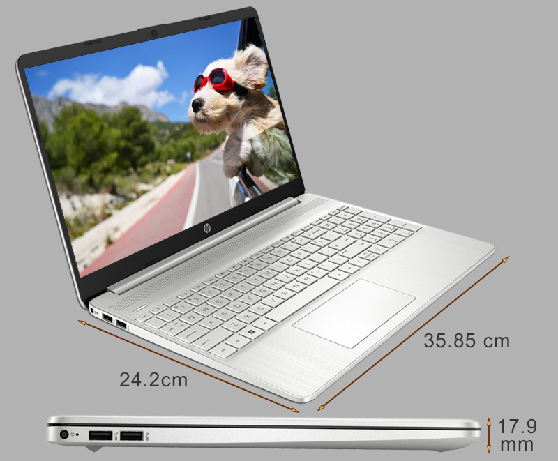HP 15S FD0235TU 9Q970PA có thiết kế màu bạc tinh tế và linh hoạt, giúp bạn dễ dàng mang theo bất kỳ nơi đâu
