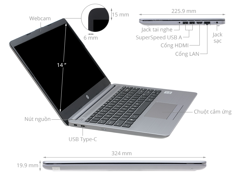 HP 240 G8 6L1A2PA  mang phong cách tối giản, gọn nhẹ nhưng chắc chắn ở mức giá trung bình