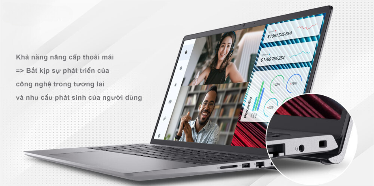Dell Vostro 3520 sở hữu bộ vi xử lý Intel Core i3 1215U cho phép người dùng vận hành các ứng dụng văn phòng