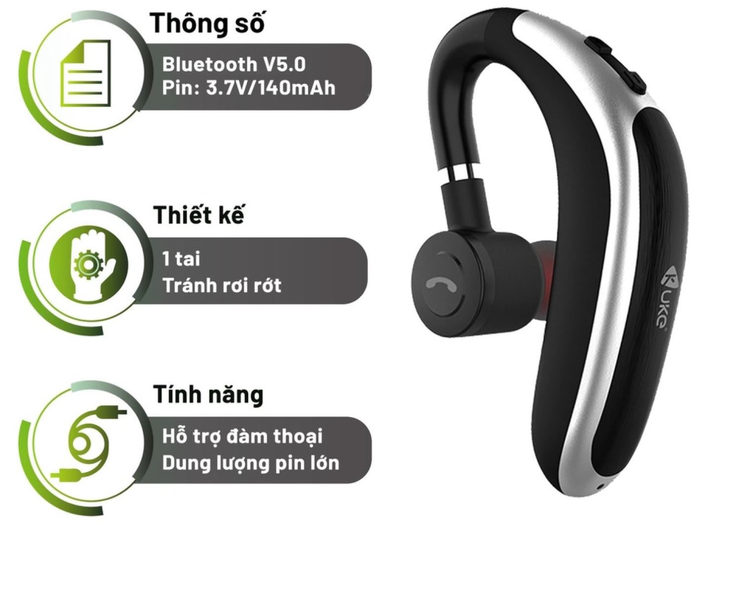Headphone Kuke L20 là dòng tai nghe được thiết kế đặc biệt cho những cuộc gọi rảnh tay