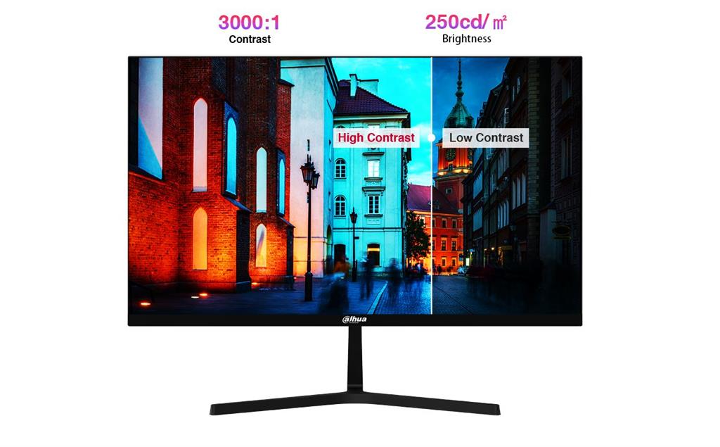 Monitor Dahua 27-inch DHI-LM27-B200S sở hữu thiết kế hiện đại với viền màn hình siêu mỏng