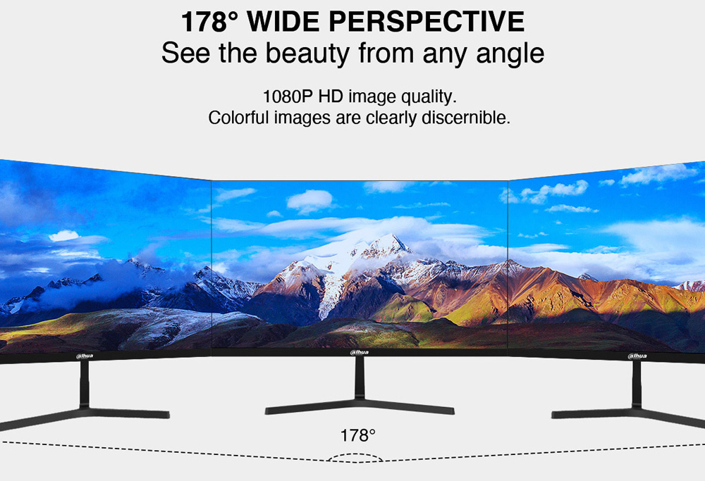 Monitor Dahua 27-inch DHI-LM27-B200SW với góc nhìn lên đến 178º cả ngang và dọc