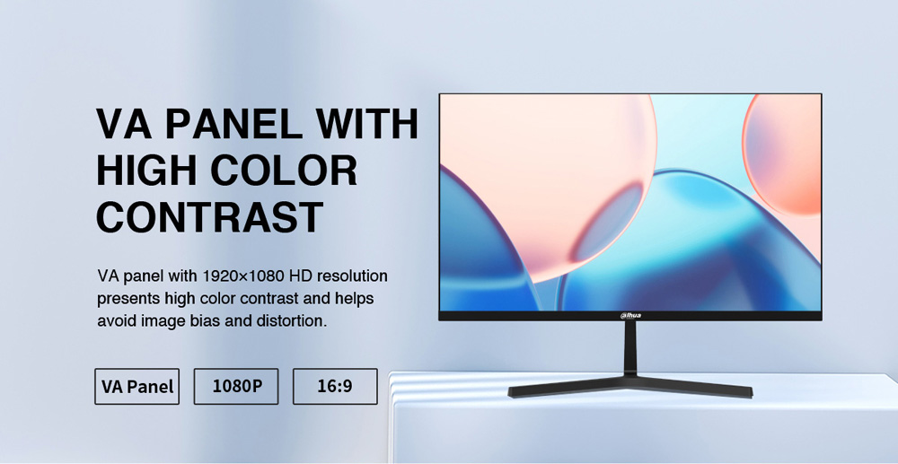 Monitor Dahua 27-inch DHI-LM27-B200SW mang đến trải nghiệm hình ảnh đầy ấn tượng với độ phân giải Full HD 1920 x 1080