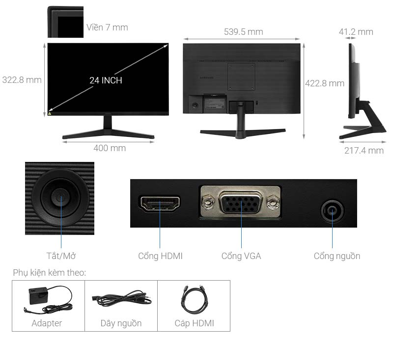 Monitor Samsung LS24C310EAEXXV chính hãng, giá tốt Hải Phòng