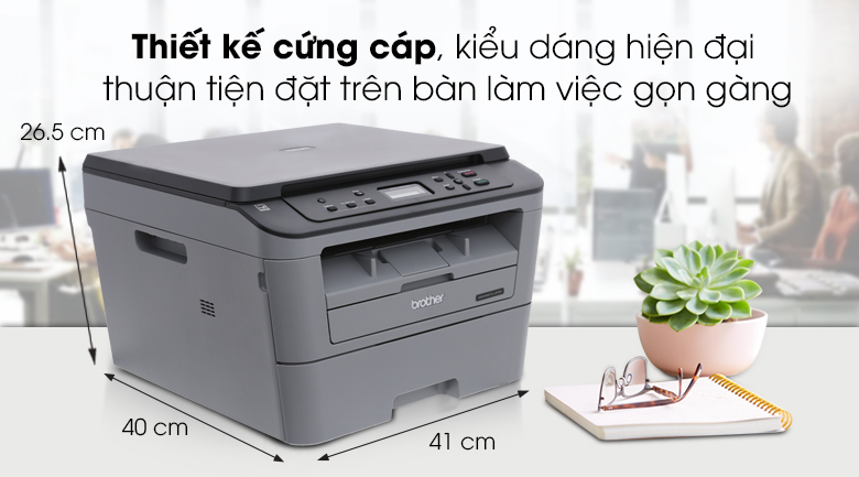 Máy in Brother DCP-L2520D  được thiết kế khay chứa giấy chống bụi và bảo vệ máy