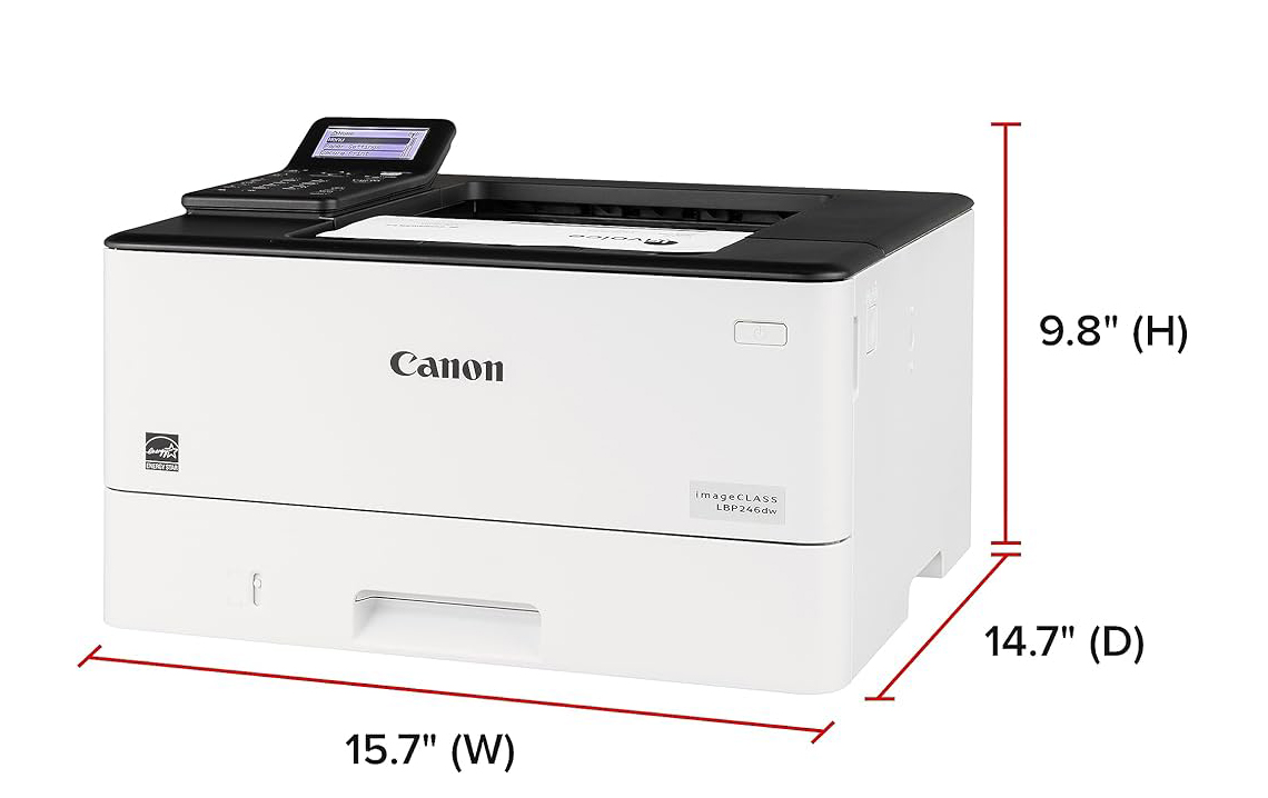 Máy in Canon LBP 246DW NK được thiết kế dàn phím bấm cũng như phím chức năng được bố trí riêng biệt
