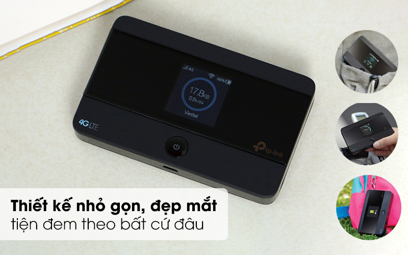 WiFi Di động 4G TP link M7350 với chất liệu bằng nhựa giúp thiết bị dễ dàng bắt sóng
