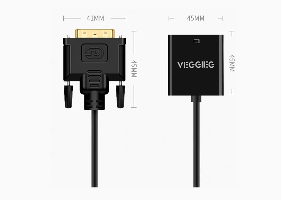Đầu chuyển đổi từ cổng DVI (chuẩn 24+1) sang VGA VEGGIEG- VS110 sử dụng cho máy tính PC