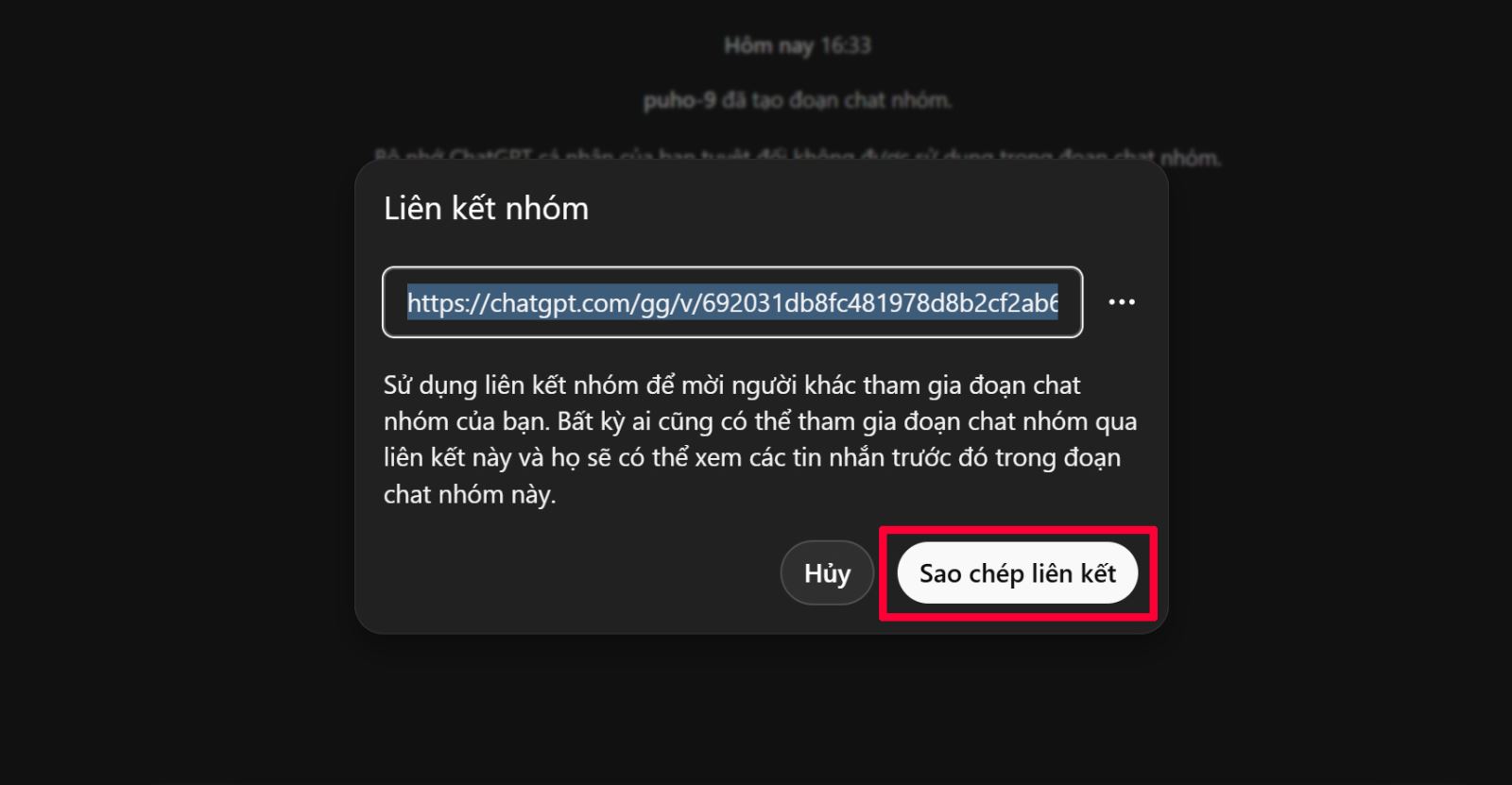 Cách tạo đoạn chat nhóm trong ChatGPT