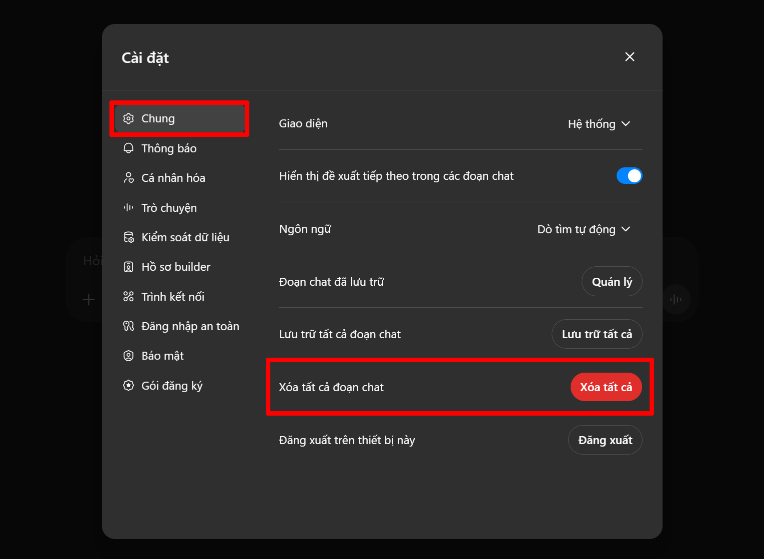 Cách xóa tất cả lịch sử chat trên ChatGPT