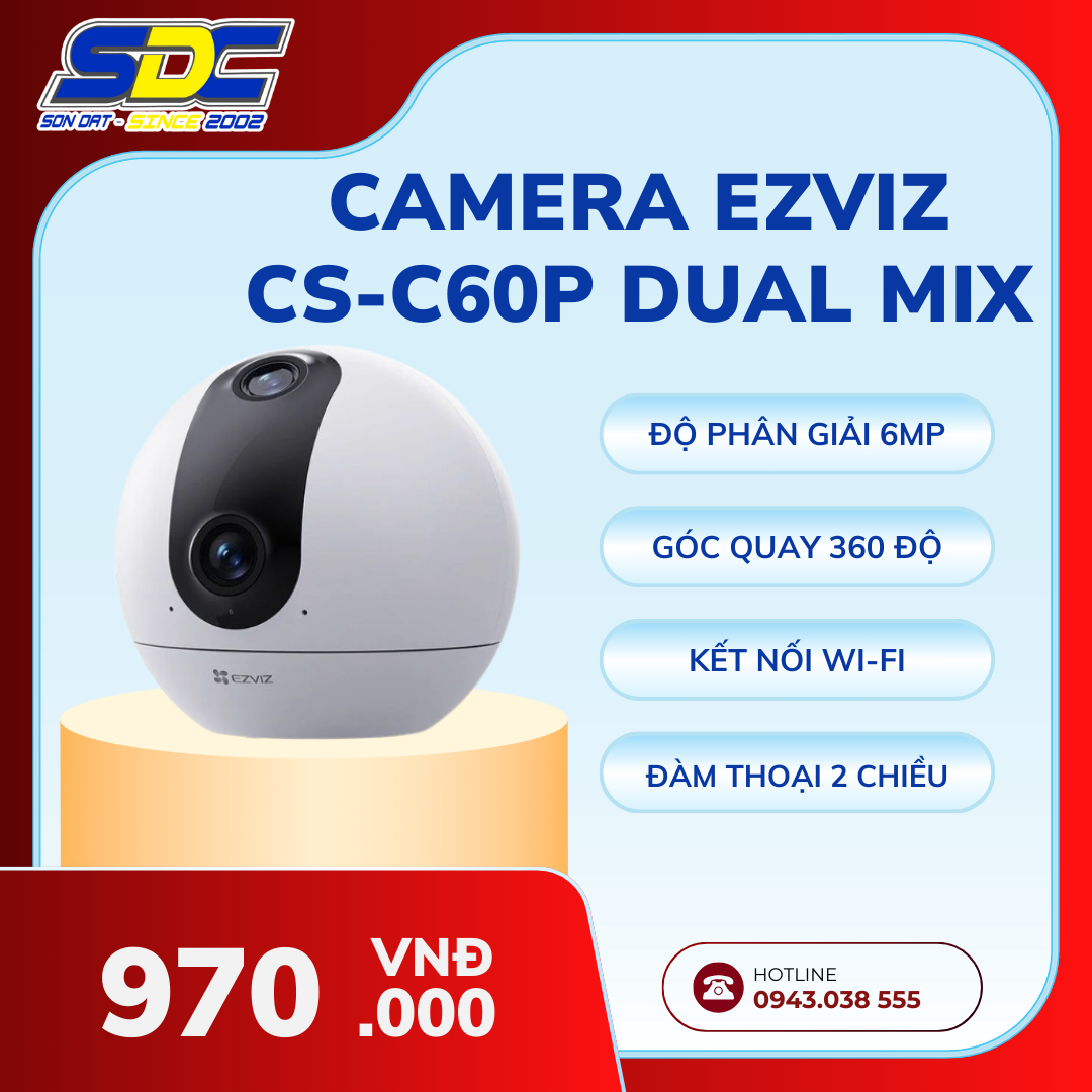 Camera Ezviz CS-C60p có thể hoạt động như một robot thông mình có thể chào đón chủ nhân 