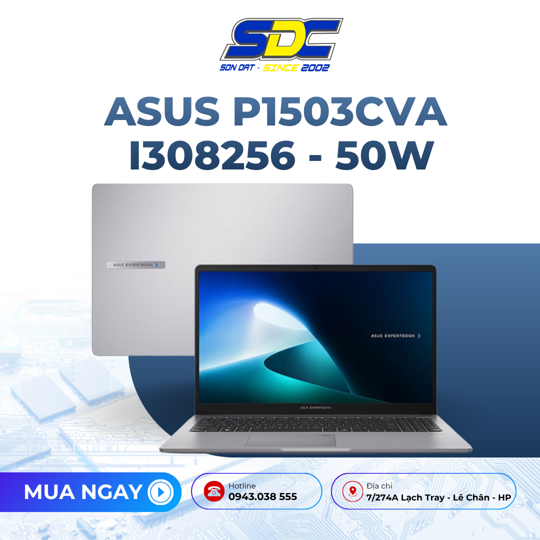 Asus P1503CVA P1503CVA-i308256-50W là chiếc laptop thuộc dòng ExpertBook nổi bật của ASUS