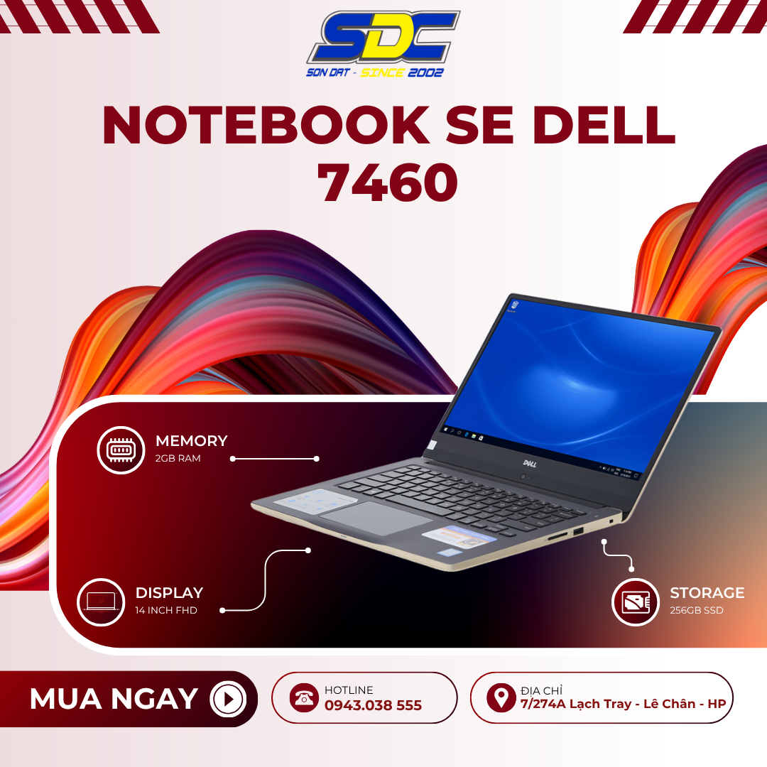 Notebook Se Dell 7460 ngoài thiết kế vỏ kim loại sang trọng thì còn được nâng cấp