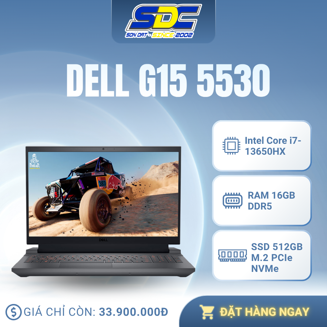 Dell G15 5530 - Một chiếc laptop chơi game mạnh mẽ và phong cách, được thiết kế để mang lại trải nghiệm giải trí