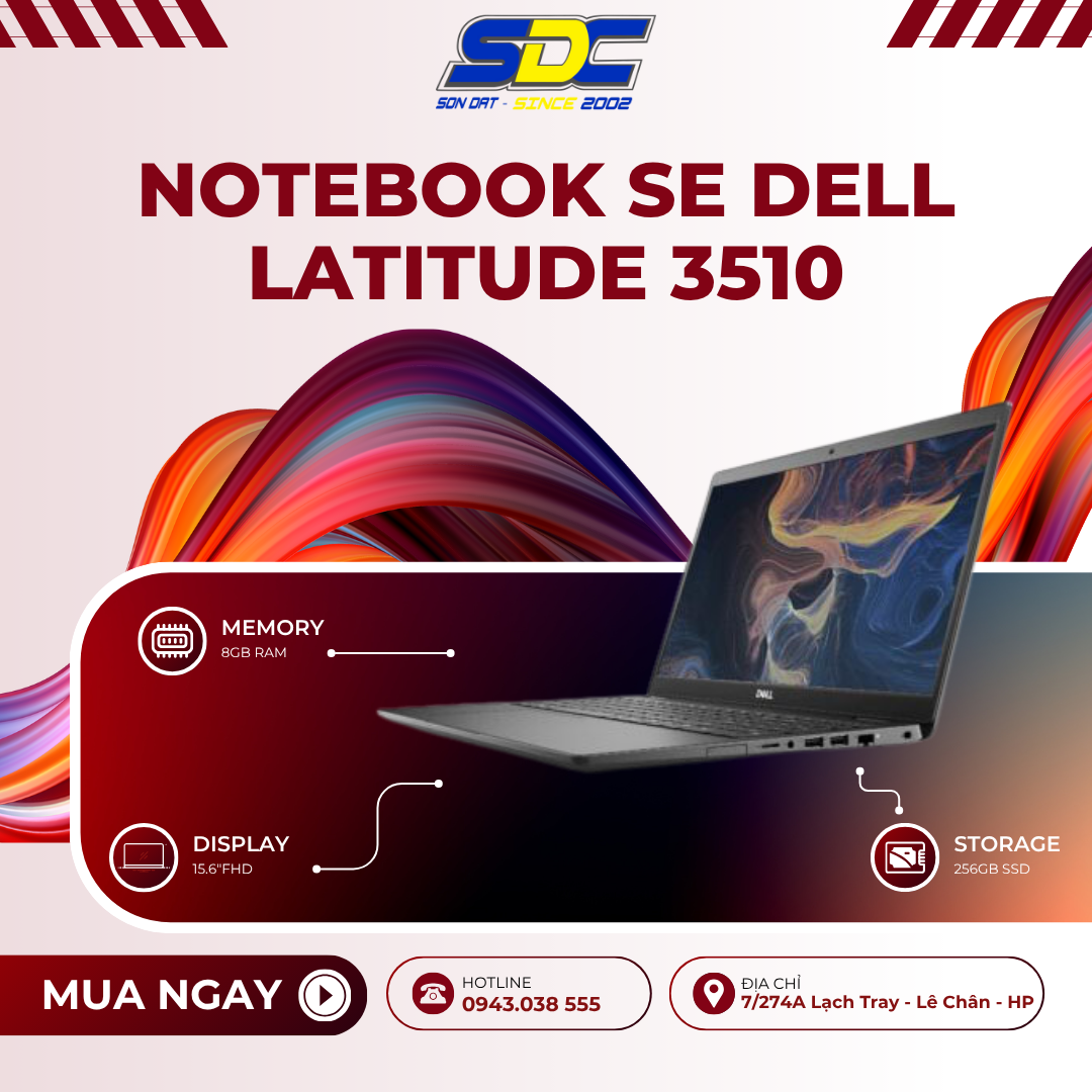 Notebook SE Dell latitude 3510 là một chiếc laptop thuộc dòng Latitude của Dell