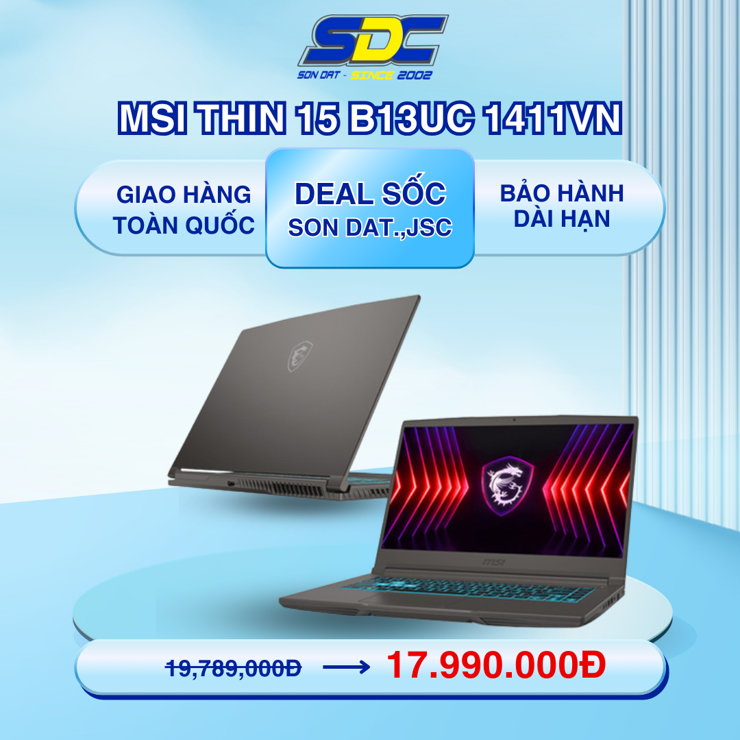 MSI Thin 15 B13UC 1411VN sẽ là một chiến hữu đồng hành cùng bạn trong các tựa game hot