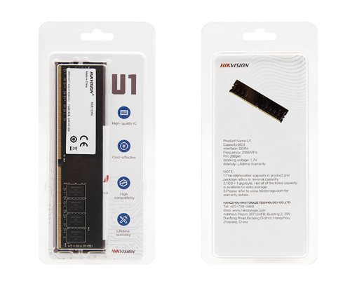 DDRam PC 8GB/3200 Hikvision phiên bản 8GB DDR4 3200Mhz Non-ECC có khả năng ép xung tự động ấn tượng