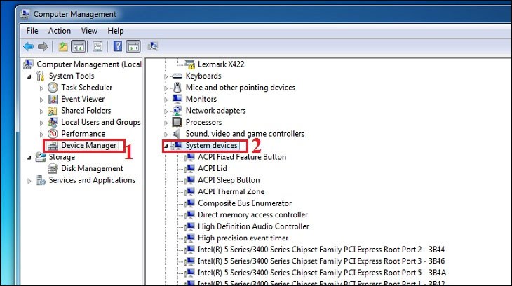 Chọn System devices > Synaptics driver