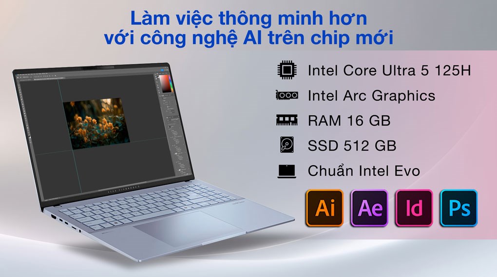 Laptop Asus Zenbook 14 OLED UX3405MA Ultra 5 125H có khối lượng nhẹ 1.2 kg, dễ dàng mang đi mọi lúc mọi nơi