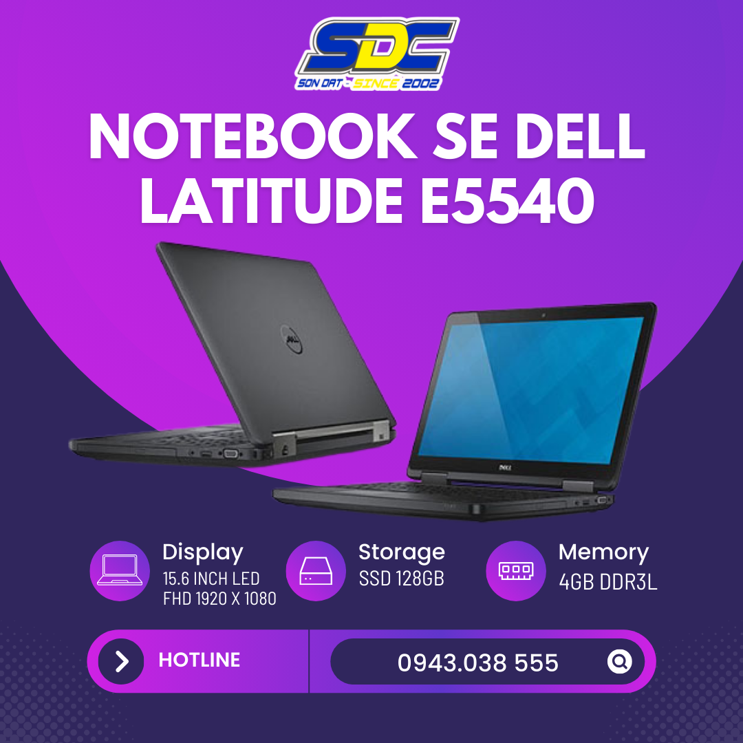Hướng tới phân khúc doanh nhân nên Notebook SE Dell Latitude E5540 được trang bị bộ vi xử lý Intel Core i7 – 4600U