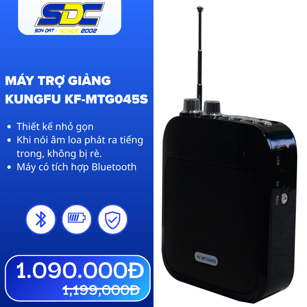 Máy trợ giảng KUNGFU KF-MTG045S còn có chức năng FM, thật tiện ích dành cho những người cao tuổi