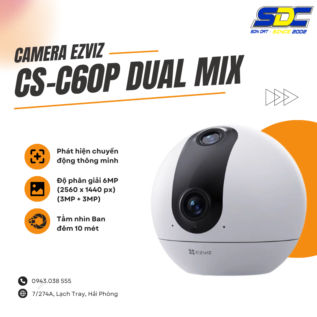 Camera Ezviz CS-C60p có thể hoạt động như một robot thông mình