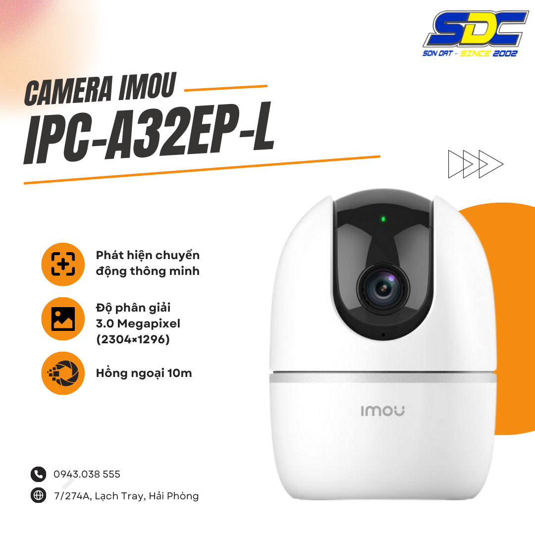 Camera Imou IPC-A32EP-L là mẫu camera wifi trong nhà quay quét 3MP
